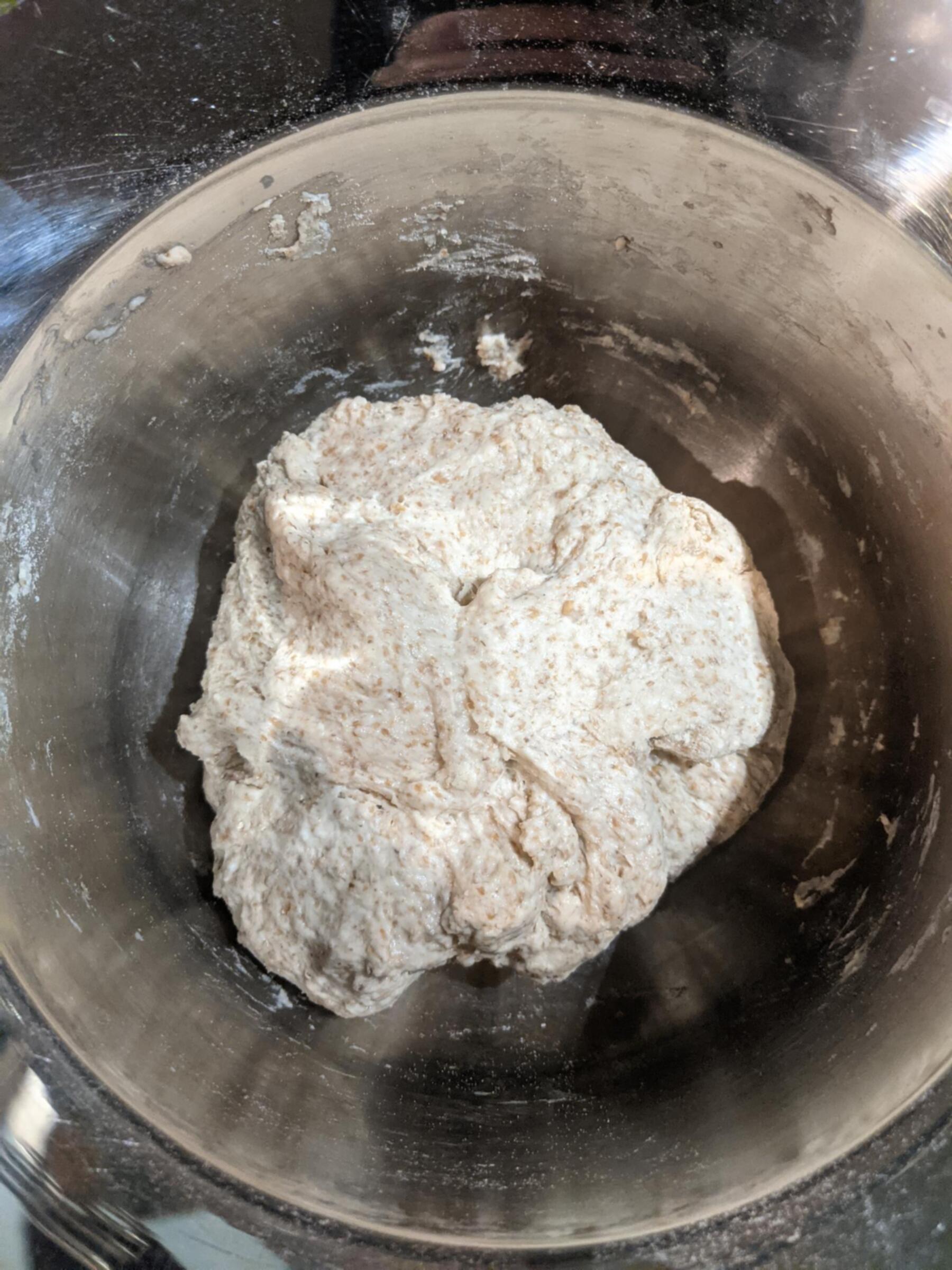 After mixing and folding